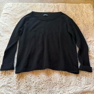Naadam black lightweight cashmere boatneck sweater size small